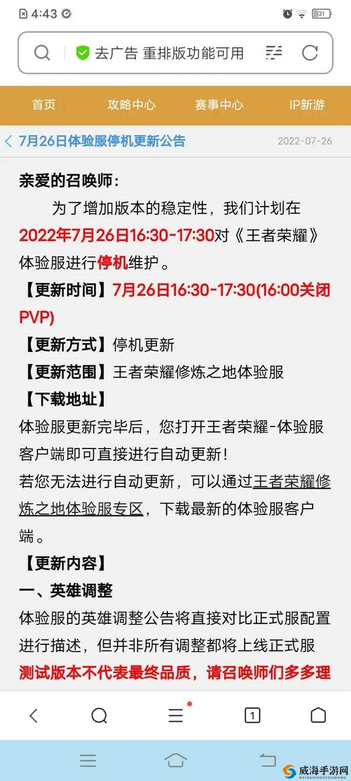 王者荣耀3月21日体验服更新公告，解析资源管理新变动及高效策略应用