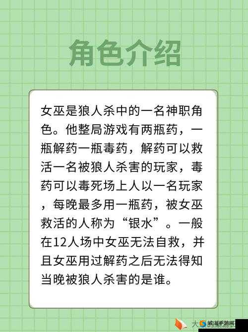 天天狼人杀女巫玩法详解：掌握解药和毒药，成为游戏中的关键角色