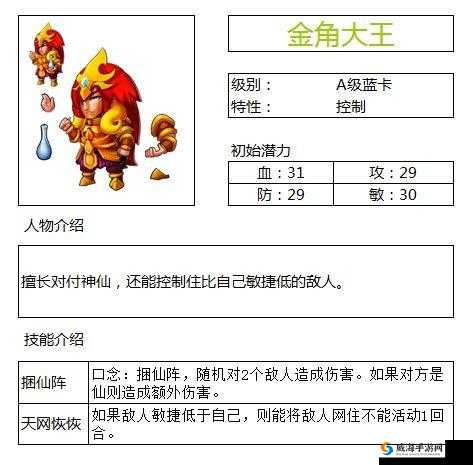 欢乐西游深度解析，金角大王角色特性及高效获取全攻略