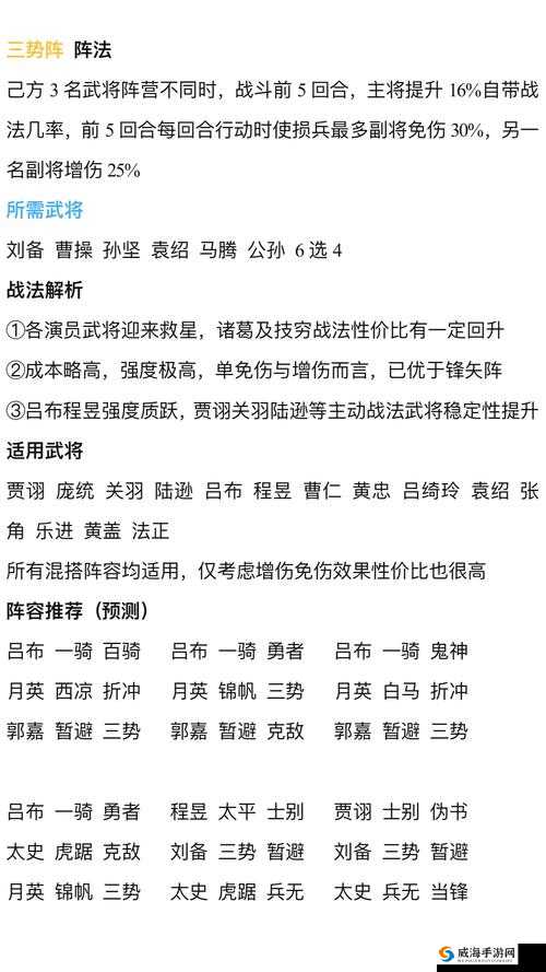 悍将三国，深入剖析武将阵法，揭秘策略战斗的核心要素